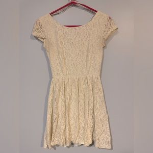 Cream Lace dress with cap sleeves